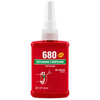 Adhésif anaérobie haute résistance 680, 50 ml, pour roulements, bagues, arbres, engrenages et assemblages métalliques