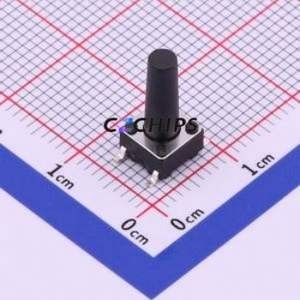 TS-1095S-A165B2-C2D1 Tactile Switch SMD-4P,6x6mm Switch Single Pole Single Throw Round Button 1.8N Vertical Mount - Product Image 1