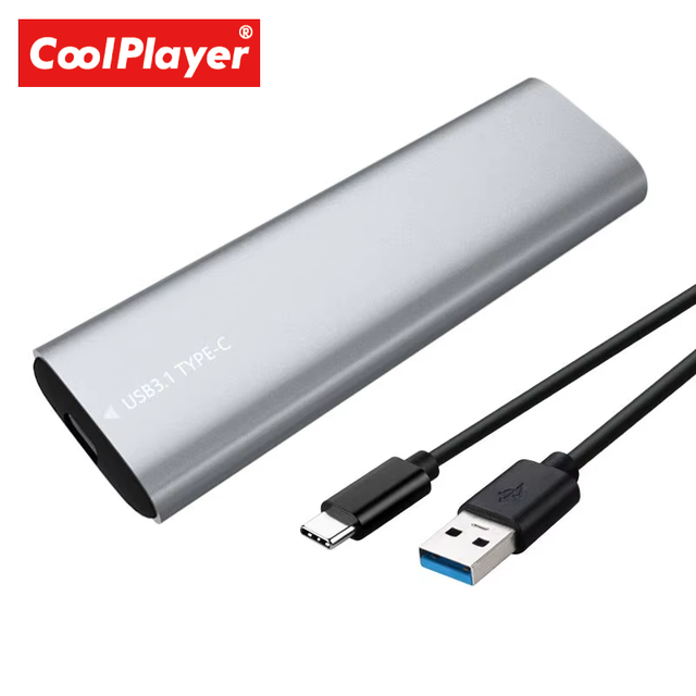 M.2 NVME SSD Enclosure USB3.1 Gen 2 Type-C Hard Drive Case Solid State Drive External Enclosure for HDD