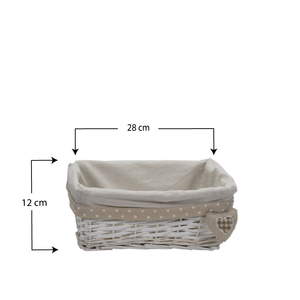 Ensemble de 3 paniers de rangement rectangulaires en osier blanc avec doublures pour l'organisation de la maison - Product Image 3