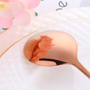 <span class=keywords><strong>Cuillère</strong></span> à soupe en acier inoxydable ronde <span class=keywords><strong>magique</strong></span> pour dessert les céréales Cuillères à glace avec logo personnalisé - Product Image 4