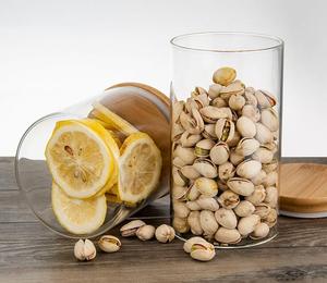 Tarros de vidrio de borosilicato de alta calidad, recipientes de almacenamiento de alimentos para cocina, recipiente hermético de despensa con cubierta de bambú, diseño creativo - Product Image 4