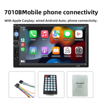 Lecteur MP5 HD 7 pouces pour voiture, écran tactile capacitif, CarPlay pratique et appels mains libres Bluetooth, MP5 embarqué.