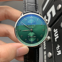 Jam tangan mekanik pria mewah dengan logo khusus, jam tangan desainer berkualitas tinggi bergaya Portugis, jam tangan kronograf