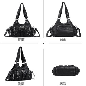 Bolso Tote <span class=keywords><strong>de</strong></span> Poliéster con Cierre y Acabado Lavado, Estilo Y2K, para Mujer, Bolso Bandolera <span class=keywords><strong>de</strong></span> Moda, Bolso <span class=keywords><strong>de</strong></span> Hombro - Product Image 2