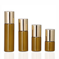 Bouteille d'échantillon d'huile essentielle de 3ml Bouteille de boule de massage brune de 5ml Bouteille d'huile à bille en verre de couleur brune