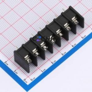 MX25S-7.62-07P-BK01-Cu-S-A Barrier Terminal Block Through hole,P=7.62mm Connector Two Sides 7.62mm 1x7P Straight Pin - Product Image 1
