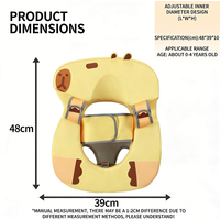 WaterDream Bouée de Bain Bébé Girafe Jaune en PVC Écologique Durable Imperméable Portable Non Gonflable Flotteur Axillaire Sécurité Enfants