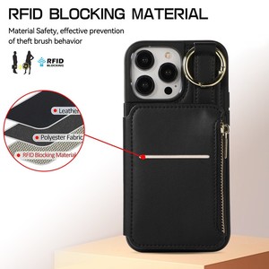 Étui de téléphone portable multifonctionnel en cuir avec cordon bandoulière et porte-cartes pour <span class=keywords><strong>iPhone</strong></span> 16 Pro Max 15 14 13 12 <span class=keywords><strong>11</strong></span> – <span class=keywords><strong>Coque</strong></span> arrière - Product Image 3