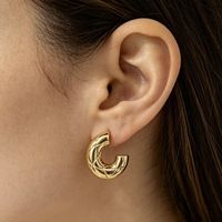 Boucles d'oreilles clous tendance en laiton jaune plaqué or 18 carats, bijoux cadeau pour femme, accessoires quotidiens, vente en gros
