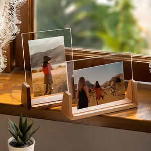 Cadre photo de table en bois massif double face avec support en acrylique transparent en forme de U à faire soi-même - Product Image 3