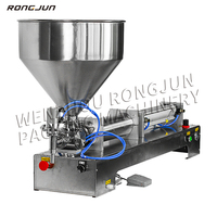 RJ-100G modèle pas cher prix 304 acier inoxydable émulsion d'huile piment pâte machine de remplissage équipement de remplissage semi-automatique