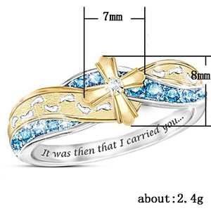 Nuovo Anello di Fidanzamento Minimalista di Alta Gamma in Lega Bicolore con Micro Incastonatura di Diamanti Coltivati in Laboratorio, Gioiello Regalo per Donne - Product Image 5