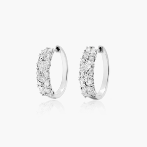 Stylish 925 Sterling Silver Gold Plated Moissanite Hoop <b>Earrings</b> Modern Sparkling <b>Fine</b> Jewelry Anniversary Birthday Gift - Product Image 2