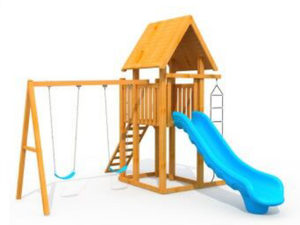 Cadre d'escalade en bois de Patio, ensemble de balançoire pour l'arrière-cour, accessoires en plastique, équipement de jeu pour l'extérieur, en vente - Product Image 3