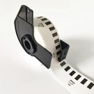 Rollo de papel de etiqueta térmica de envío de texto blanco autoadhesivo para impresora Brother DK2210 DK 22210 con soporte - Product Image 5