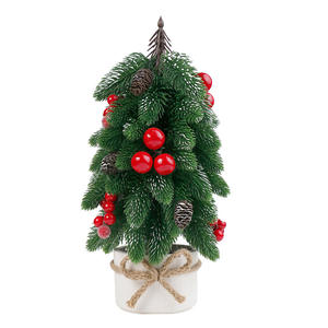 Décoration de Noël Longstar | Plante en <span class=keywords><strong>pot</strong></span> de table en <span class=keywords><strong>sapin</strong></span> noble artificiel-Mini arbre de Noël pour la décoration de la maison et de la fête - Product Image 1
