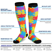 Chaussettes de compression sportives en nylon pour infirmières, prix d'usine, 15-20 mmHg, hauteur genou