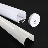 Rail en aluminium rond pour LED de 30 mm et 60 mm avec couvercle en PC, éclairage de bureau, lampe linéaire, diffuseur de lumière LED à 270 degrés, tube de 1 m