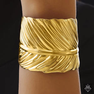 PRAO fait à la main en vrac bijoux de mode pour les femmes taille réglable feuille d'or Bracelet Bracelet Anti-ternissement plaqué or laiton - Product Image 3