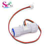 Capteur de débit d'eau pour boissons (café, liquides) 3/8 à raccord rapide 0,3-4 L/min en POM ZJTM-05B Débitmètre à sortie impulsionnelle NPN
