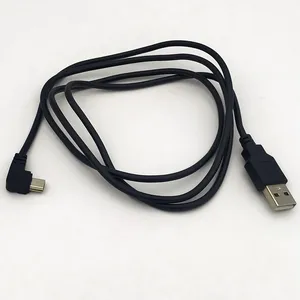 Penutup PVC Tembaga Telanjang Hitam Pengisian USB 2.0 Kabel Mini Daya Kabel Data USB Mini