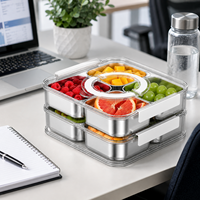 Boîte de rangement pour collations, pratique, durable, empilable, avec couvercle à clip, compartimentée, pour les fêtes, les pique-niques, la maison, la cuisine, la présentation des aliments