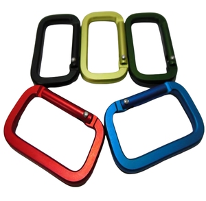 Porte-clés en aluminium carré personnalisé, <span class=keywords><strong>mousqueton</strong></span> rectangulaire <span class=keywords><strong>avec</strong></span> <span class=keywords><strong>sangle</strong></span> - Product Image 1