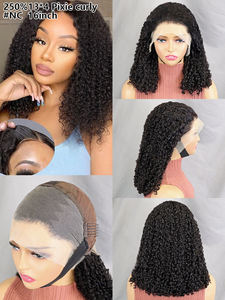 Pelucas Rizadas Pixie Letsfly, Densidad 250%, 12-22 Pulgadas, Pelucas con Frente de Encaje 13x4, 4/30 #   Cabello Virgen Natural 10A, Cabello Humano 100%, Pelucas de Cabello Completo - Product Image 5