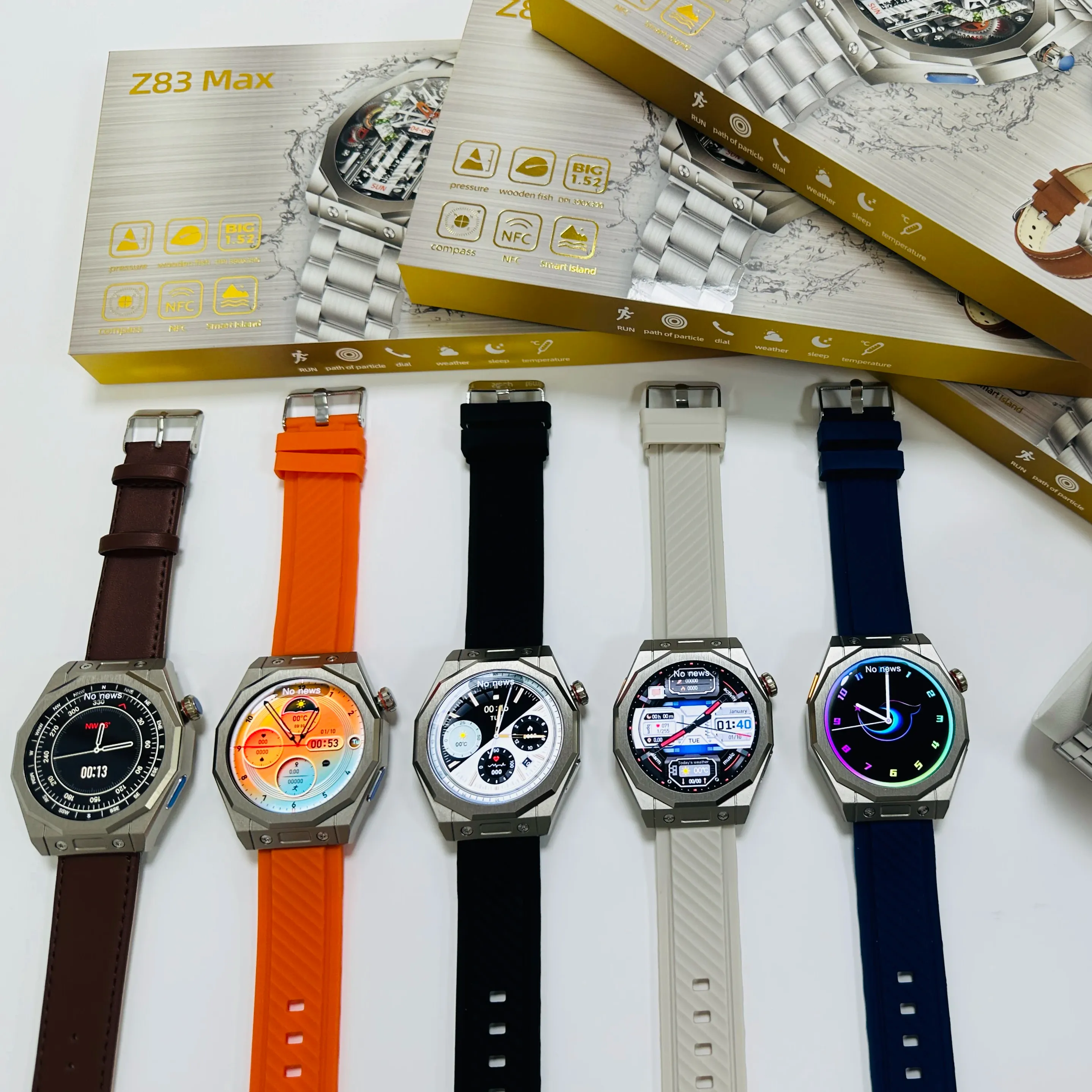 2024 Populaire Verkoop Reloj Speciale Smartwatch Z83 Max Draadloos Opladen 3 Verschillende Bands Nfc Games Smart Watch Z85max Pk Ultra 7 In 1
