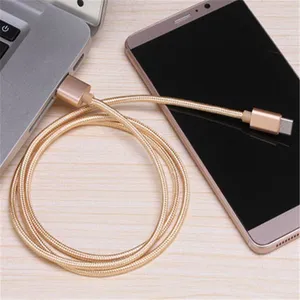 Cabo de transmissão de dados micro USB para celular Cabo de dados de carregamento rápido original de liga de alumínio de nylon trançado 1M 2M 3M Tipo C Cabo USB