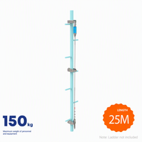 JVW 25m Ligne de vie verticale auto-rétractable en acier inoxydable industriel avec boucle de connexion rapide pour la protection antichute des mât de télécommunications monopôles
