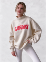 Sweat-shirt personnalisé pour femme à col montant, en molleton de coton épais, coupe oversize, taille XXXL