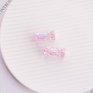 Bonbons d'amour translucides mignons perles en vrac bricolage trou Vertical acrylique droit téléphone portable chaîne sac perlé en plastique Lucite perles - Product Image 6