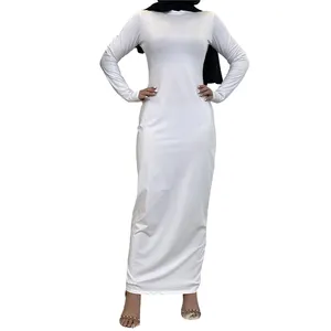 Vestido largo ajustado de algodón para mujer, ropa informal de fiesta de manga larga y Color liso para Otoño e Invierno
