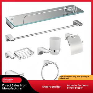 Ensemble d'accessoires <span class=keywords><strong>de</strong></span> salle <span class=keywords><strong>de</strong></span> bain moderne en alliage <span class=keywords><strong>de</strong></span> zinc finition chromée 60 cm : Porte-serviettes, porte-rouleau <span class=keywords><strong>de</strong></span> papier toilette et support mural pour serviettes - Product Image 2