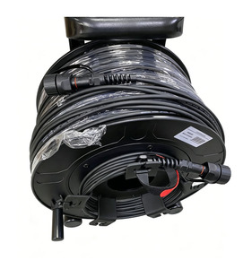 FTTH SC LC FC ST Connector Portable Retractable Tactical Winding Drum 100M 150M Fiber Optic <b>Cable</b> Reel ODVA <b>patch</b> cord - Product Image 2