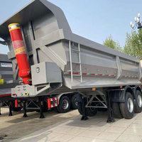 Semi-remorque benne basculante en U de 30 mètres cubes à 2 essieux, résistante à l'usure, fabriquée en Chine