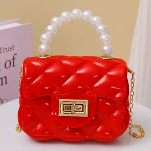 Hot Selling 2026 Girls Luxury PVC Square <strong>Red</strong> Waterproof <strong>Handbag</strong> with ZIP Closure for Summer Parties New Arrivals - Product Image 4