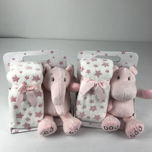 Sıcak satış hayvan ayı köpek fil peluş oyuncak bebek battaniyesi ile - Product Image 6