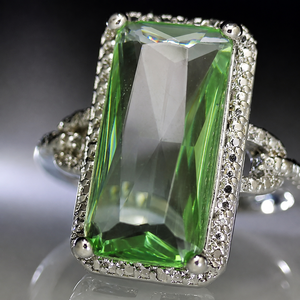 Anello in pietra verde oliva, gioiello da donna per uso quotidiano con design personalizzato - Product Image 5