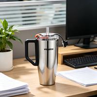 Bouteille d'eau isotherme en acier inoxydable personnalisable de 30 oz avec paille pour les voyages