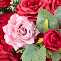 Composition florale artificielle de roses rouges pour arche de mariage, décoration de table, toile de fond événementielle, aménagement floral mural
