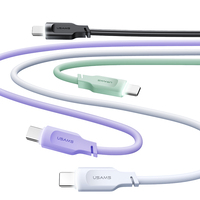Kabel USB USAMS SJ567 Pengisian Cepat Tipe C ke C Kabel Data Charger 100W untuk Aksesoris Ponsel