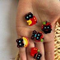 Perles acryliques en relief motif chat noir mignon, design chat Kawaii, pour bracelets, colliers et breloques de téléphone faits main DIY, Marque Elera