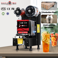 Machine de scellage automatique de gobelets Baiwin 500-600 gobelets/h, scelleuse électrique pour gobelets en papier et en plastique 90/95mm pour thé au lait à bulles et café