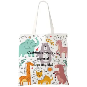 high quality reusable eco-friendly Custom printed Logo Tote Shopping Bags raw Cotton cloth grocery canvas bags