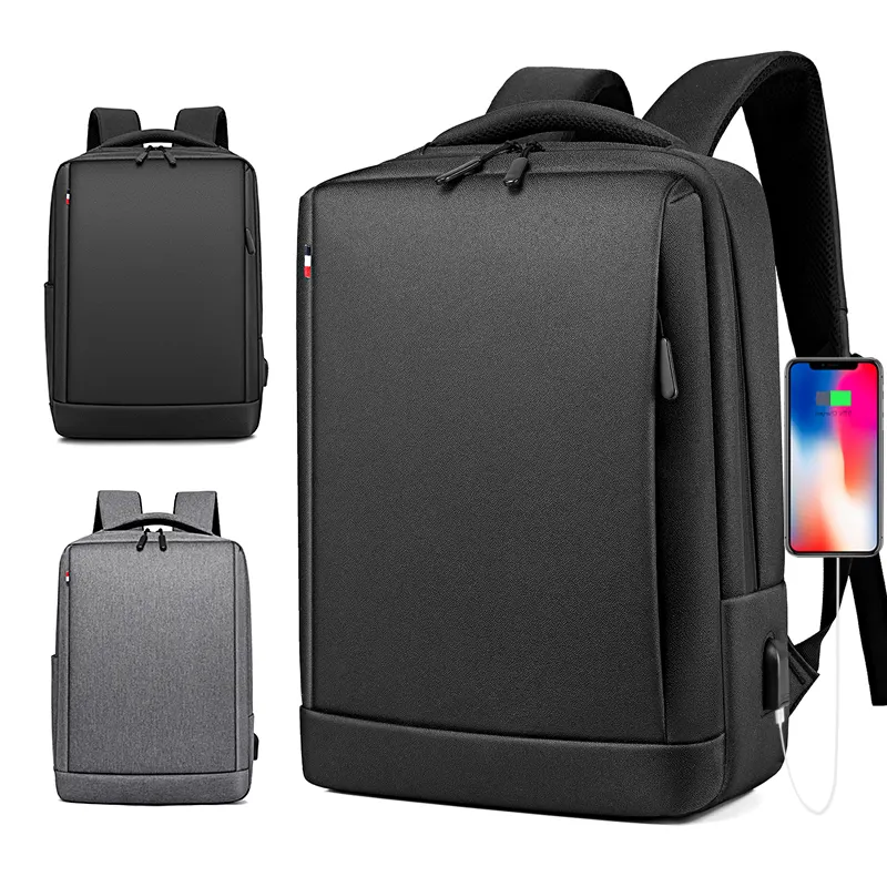 Mochilas impermeáveis personalizadas de nylon, mochilas slim de 15.6 polegadas para computador e faculdade, para viagem, com usb