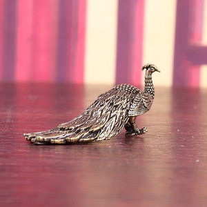 1pc Pure Brass Solid Long-tailed <strong>Peacock</strong> for Home Decoration Office Desk Tea Pet Craft Piece Decorative Accessories - Product Image 5
