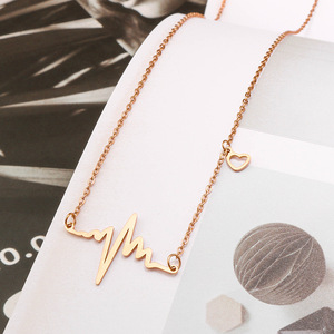 thumbnail interactive-video image 1 of 10k Yellow Gold Lifeline Heartbeat Necklace - Open Heart Pendant With Pulse Line, 20" Chain 1 of 11